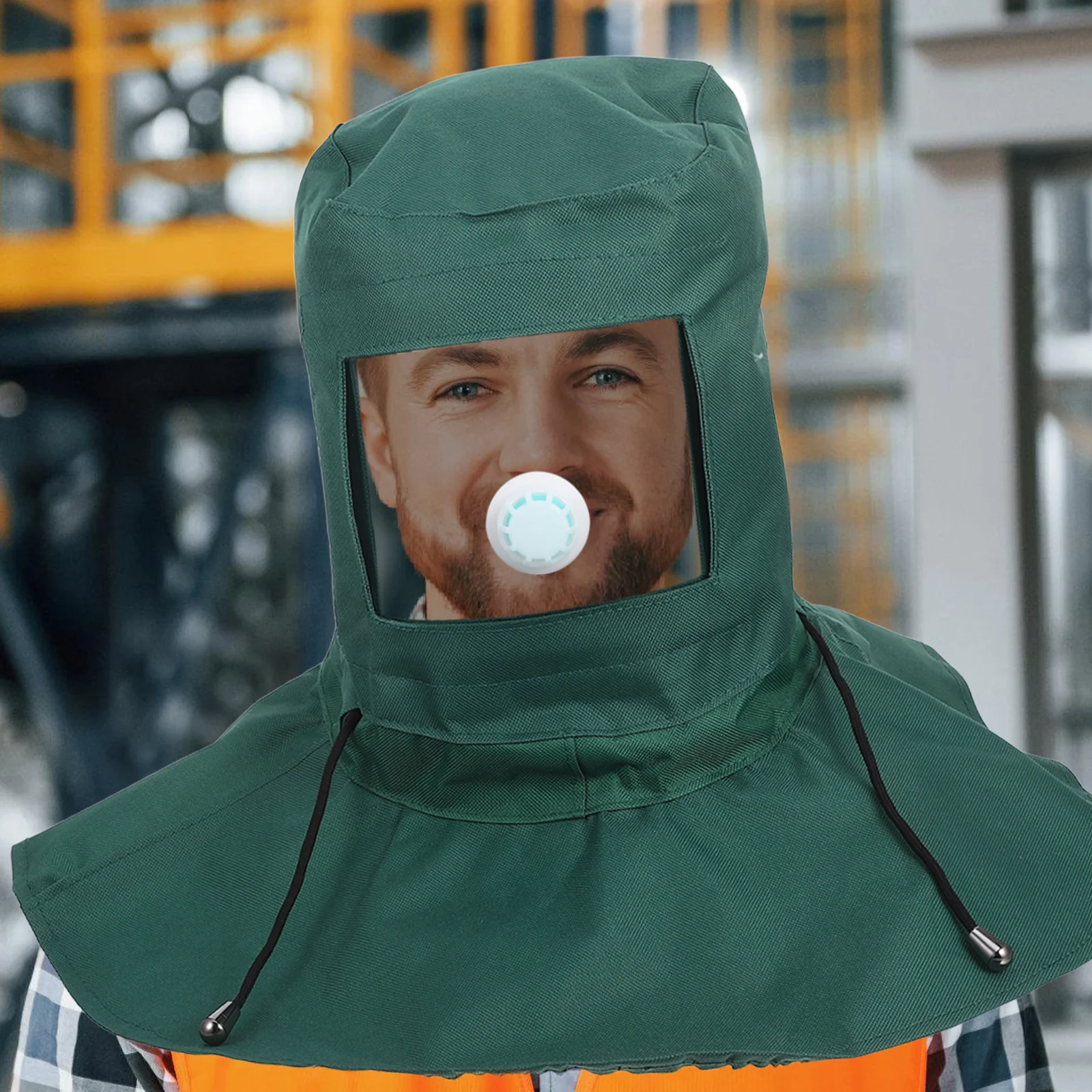 غطاء محرك السفع الرملي الواقي، قناع كتف للوجه مقاوم للغبار قابل لإعادة الاستخدام للرسم الصناعي، معدات السلامة والصحة