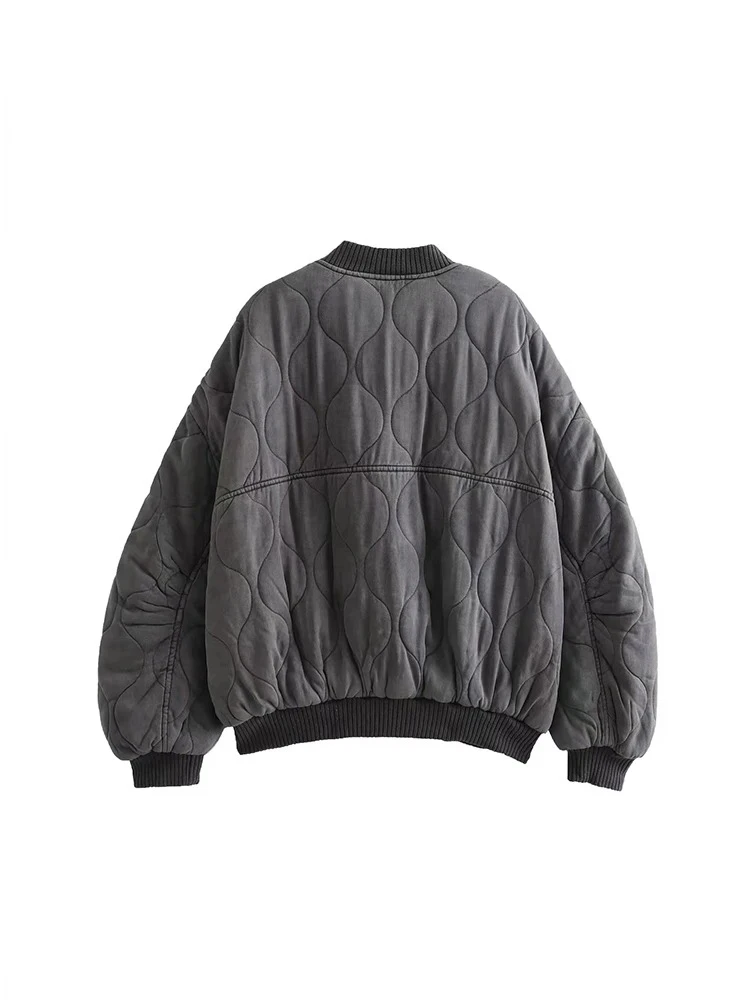 سترة نسائية مريحة كاجوال كاجوال نسائية معطف كاجوال طيار برقبة دائرية بأزرار وأكمام طويلة سحاب سترة أنيقة دافئة نسائية سترة نسائية موضة الشارع سترة مزاجية #3