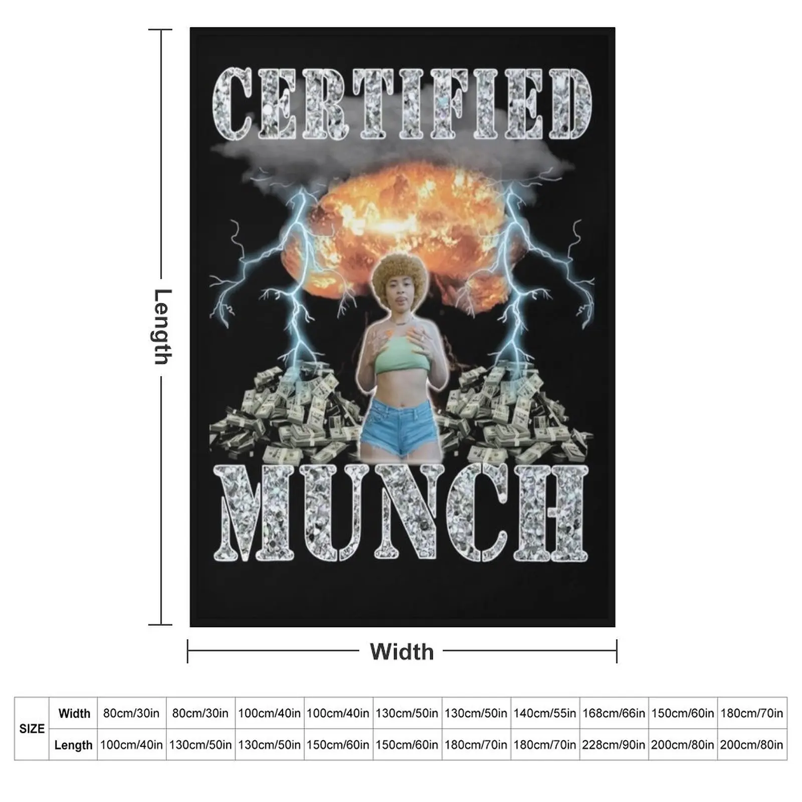 Certified Munch Throw Blanket couch cozy soft plush fuzzy picnic outdoor blanket