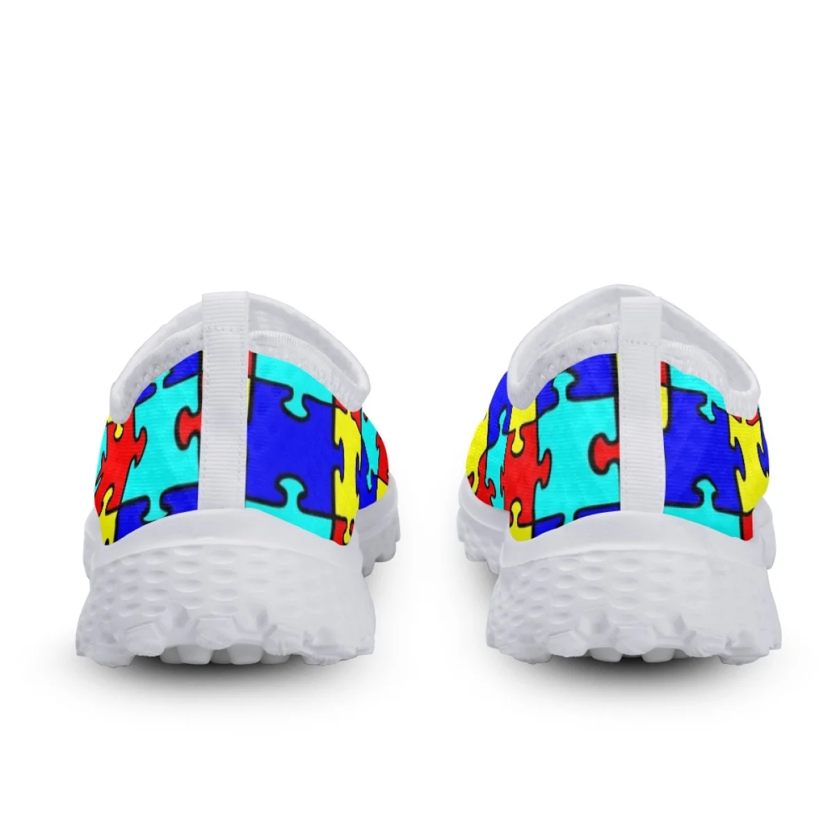 Autism Awareness Printed Women Shoes Air Mesh Teens Dirt Resistant Girls Female Comfortable Flat Walking Running Sneakers Custom