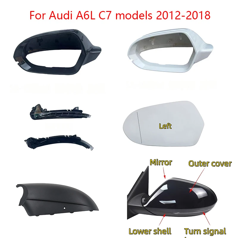 Applicable to the rearview mirror rear shell upper shell cover baking paint of the new Audi A6L C712-18 model. Automobile parts