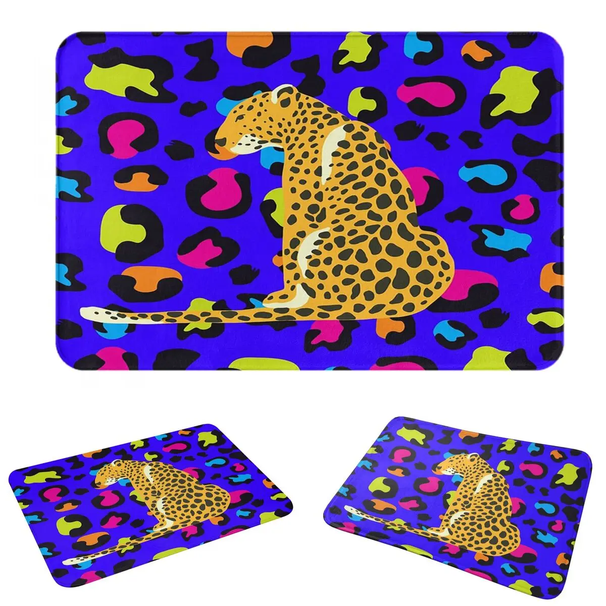 Classic Colorful Leopard Print Doormat Durable Carpet Rug Kitchen Entrance Home Floor Mat for Living room Footpad Mats