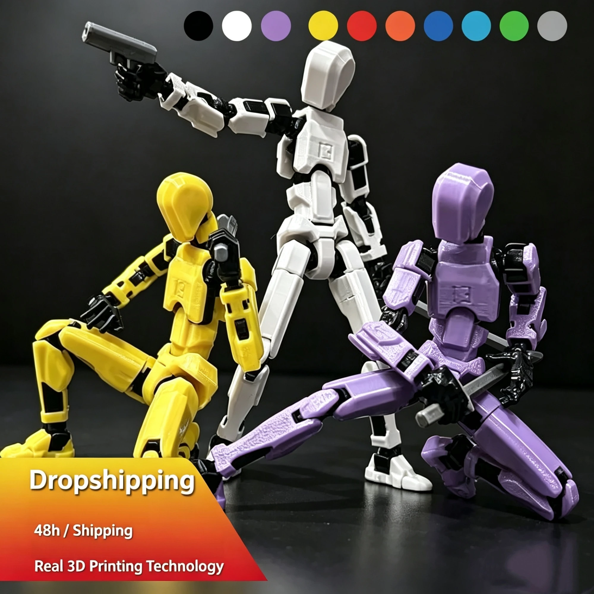 Multi-Jointed Movable Shapeshift Robot 2.0 3D Printed Mannequin Dummy 13 Action Figures Toys Kids Adults Parent-children Games