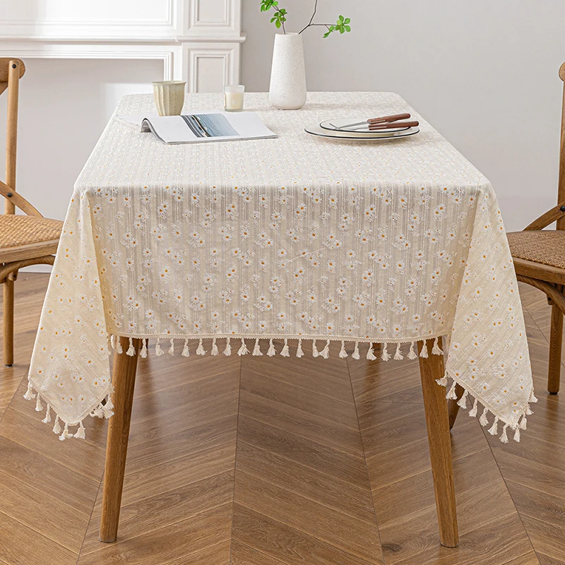 Nappe de bureau à motif AndrPattern, broderie domestique, fête, rectangulaire, fluide, conception florale, table à manger, gril simple, petit, détruire