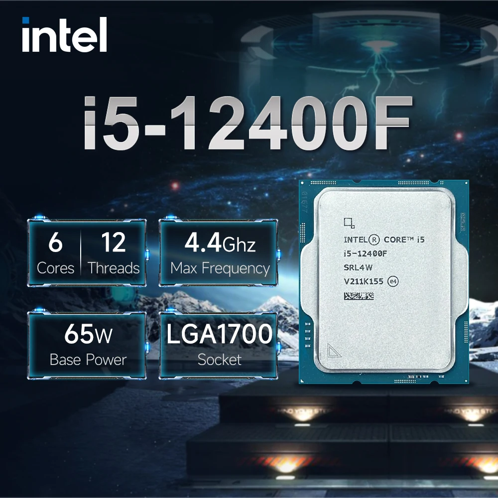 معالج Intel Core i5 12400F 6-Core(6-P-core) 12-Thread 2.5 جيجا هرتز CPU 65 وات 7NM L3=18M LGA 1700 بدون مروحة