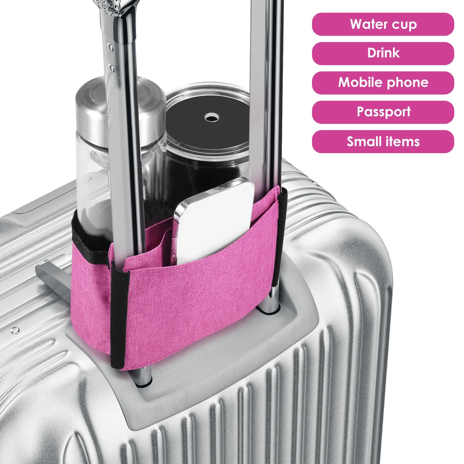 Luggage Travel Cup Holder Oxford Fabric Suitcase Drink Bag with Drawstring Durable Free Hand Travel Milk Tea Coffee Mugs Holder
