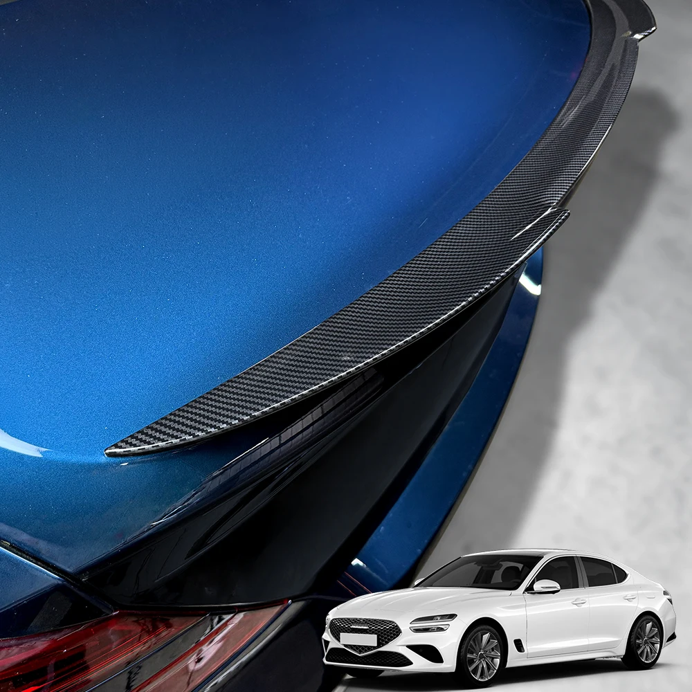 

For Genesis G70 2020-2026 Car Tuning Carbon Fiber Black Car Rear Wing Cover Trim Exterior Accessories