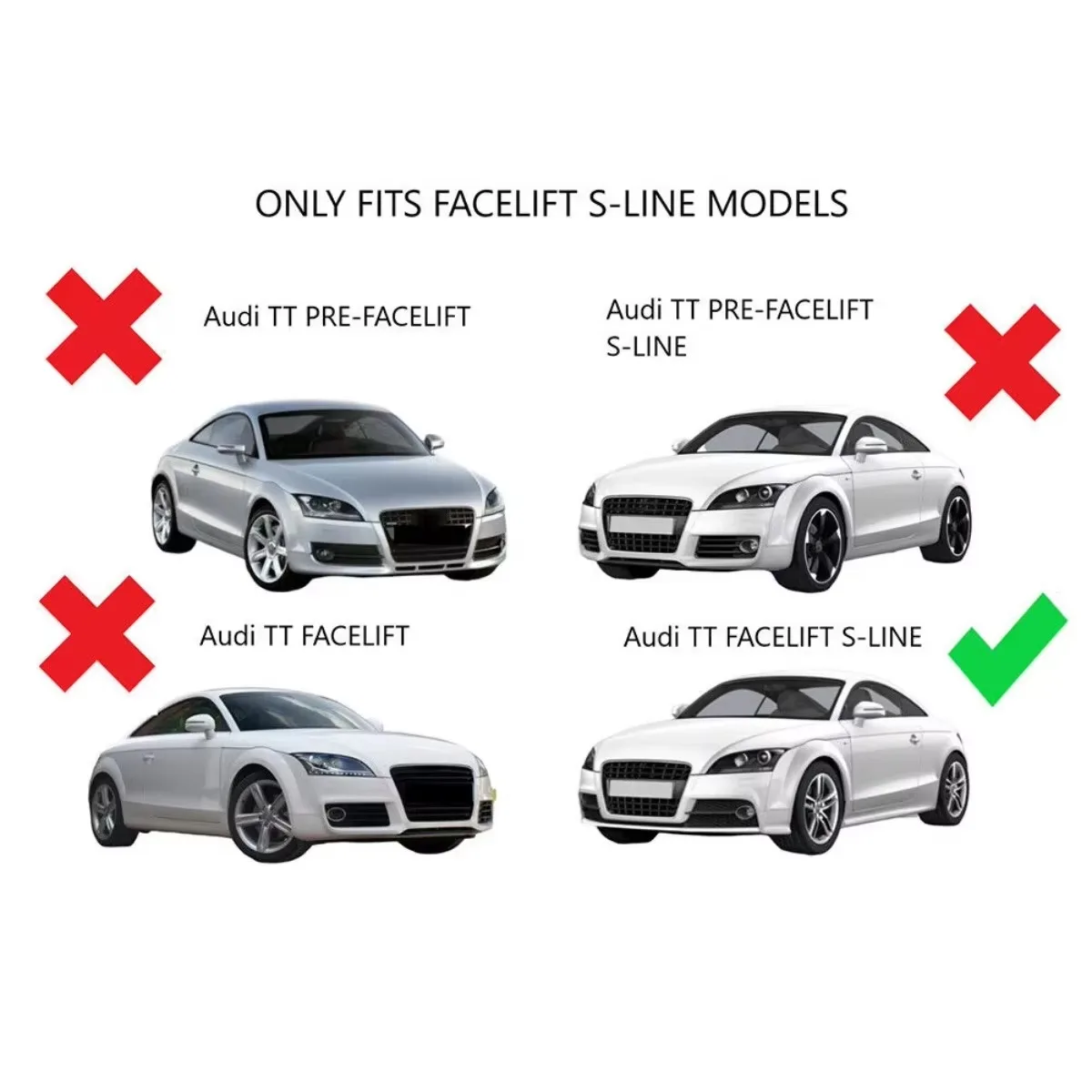 For Audi TT MK2 S-Line TTS 2011-2014 2Pcs Front Bumper Fog Light Grill Cover Honeycomb Mesh HEX Car Fog Lamp Racing Grille Tools
