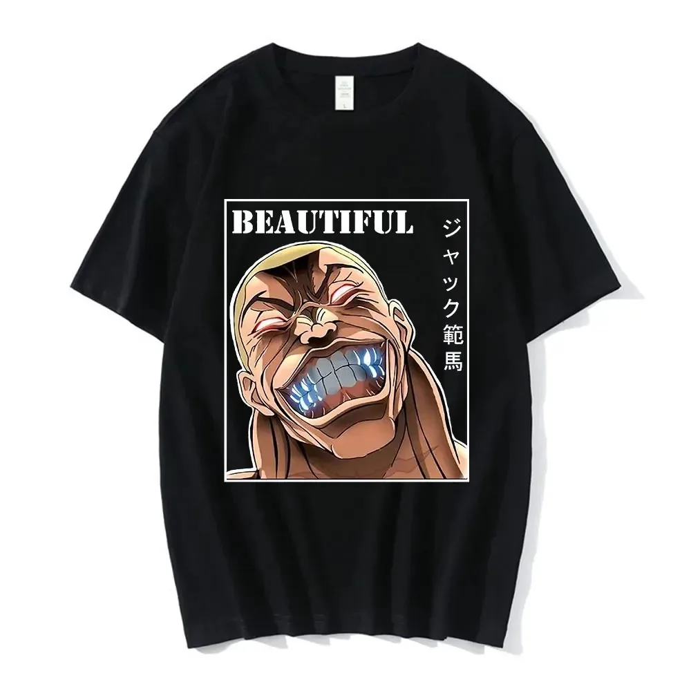 Anime Baki The Grappler T-shirt Manga Hanma Yujiro Short Sleeve T-shirts Oversized Cotton Casual Tee Shirt Streetwear Couples