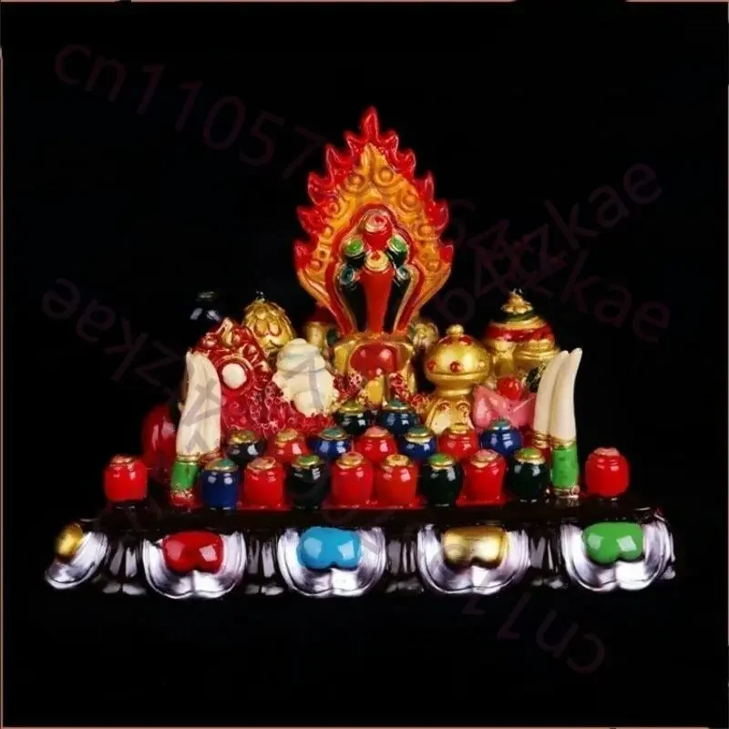 Tibetan Buddhism Painted Monibao Doma Collection Five Desires Buddha Treasures