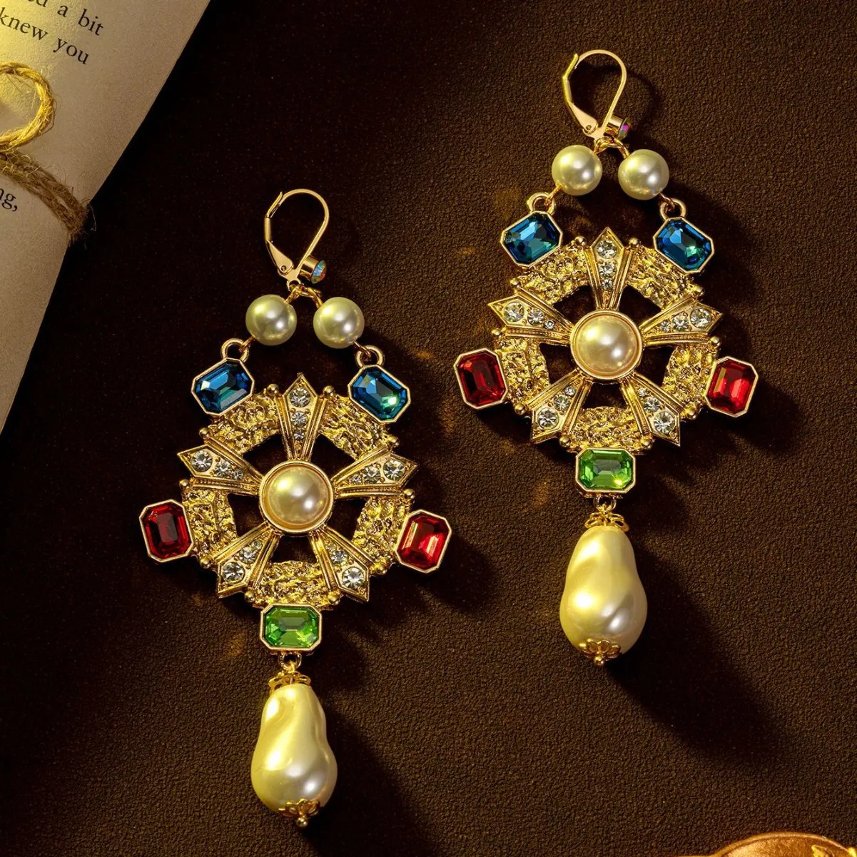 

Openwork Square Pearl Stud Earrings,Luxury Elegant Jewelry Gift for Women