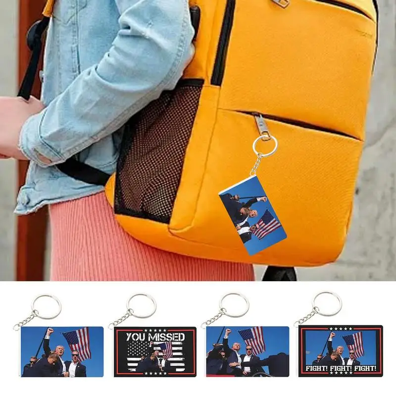 President 2024 Ornament 2024 President Pendant con catena Design patriottico acrilico per fan collettrici per uomo donna