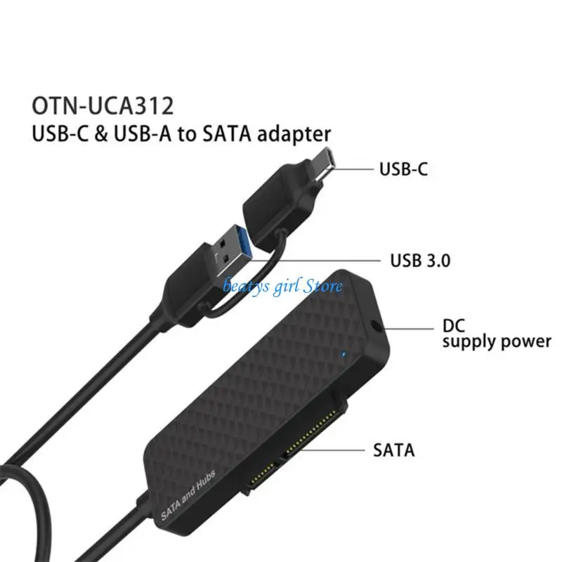C7AB Fast USB TypeC to Hard Drive Adapter Cable 5Gbps Efficient Data Transfer