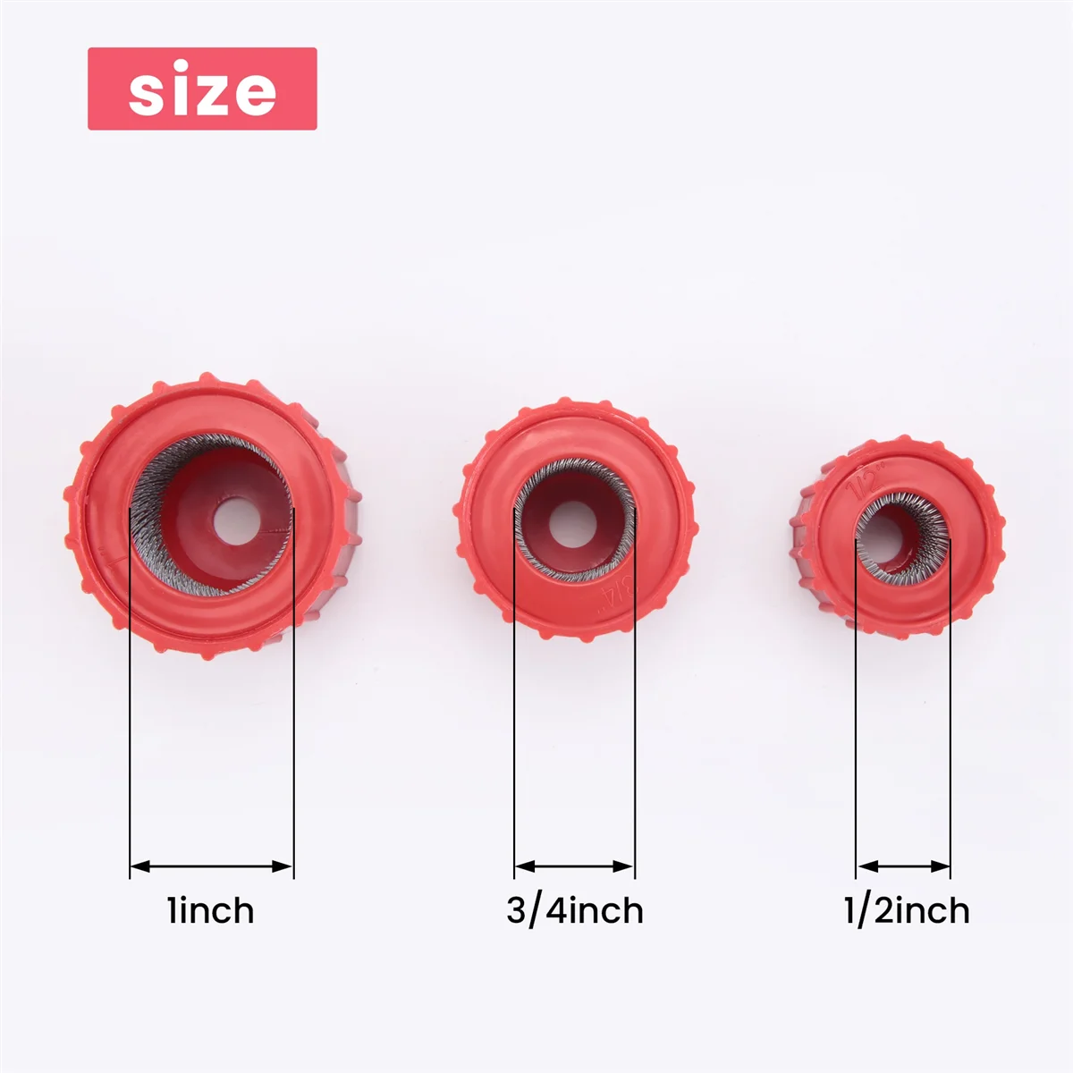 Copper Pipe Cleaner Escova, Handy Sized Plumber, Tubo Escova de Limpeza para Copper Pipe Cleaner, 3 Tamanhos, 6 Pcs