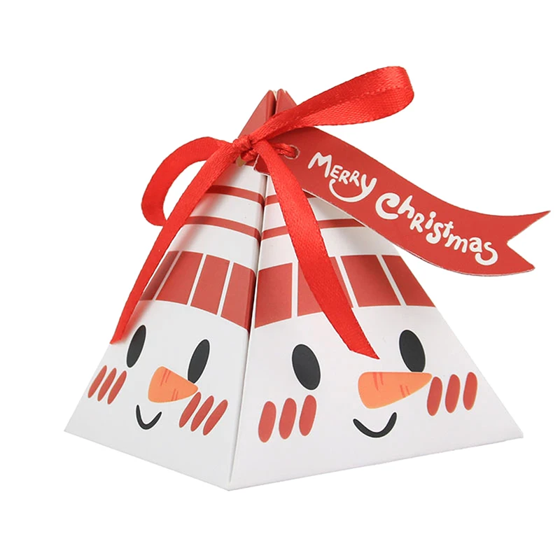 Bolsas de regalo de Feliz Navidad, 10 piezas, Dulces, galletas, cajas de embalaje, árbol de Navidad, colgante, decoración de fiesta