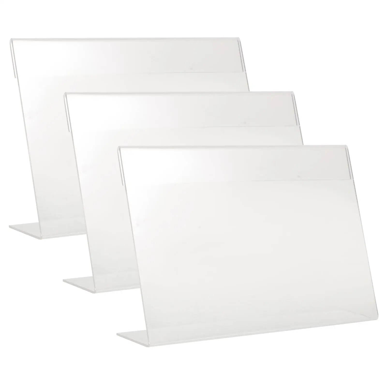 

3pcs Acrylic Signage Holders 150x100mm Wear-resistant L Shape Price Display Stand Multifunction Store Office School