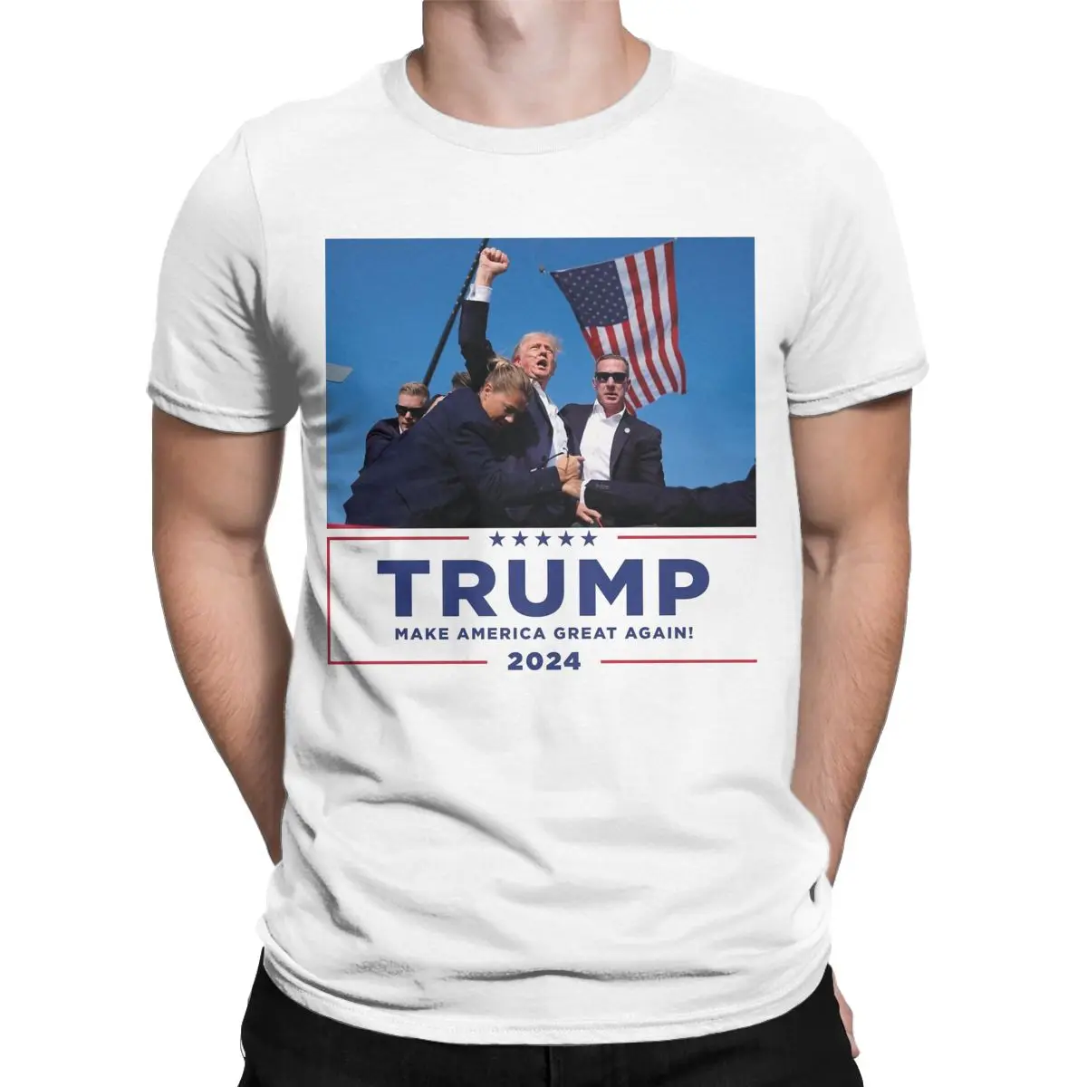 All Seasons Men Women Trump Assassination Attempt Shooting Shirt Outfit Trump Shot 2024 Cotton T-shirt Clothes Novelty Tee Shirt