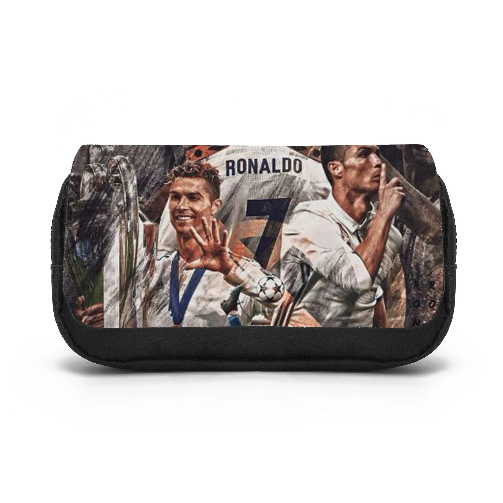 Ronaldo Double layered Pencil Case Football Star Large Capacity Stationery Organizer Bag for CR Boys Girls and Students Pen Bag