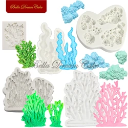 Mini 3D Coral Reef Seaweed Design Silicone Mold Fondant Chocolate Mould DIY Gumpaste Clay Molds Cake Decorating Tools Bakeware