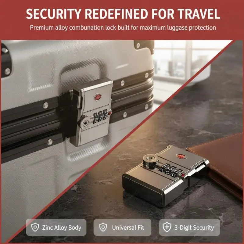 Metal 3 Digit Combination Password Lock Travel Suitcase Luggage Hardware Coded Locker Padlock Gift