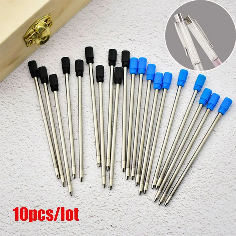 

10 pcs/lot Metal Pen Refill for Crystal Diamond Ballpoint Pen Student Pen Rod Blue/Black Ink 7cm Length