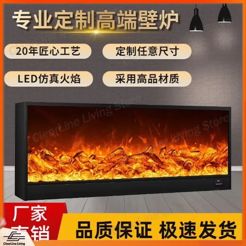 for Home Embedded Simulation Fire Fireplace Heating Wood Fireplace Living Room TV Cabinet Decoration Simulation Flame