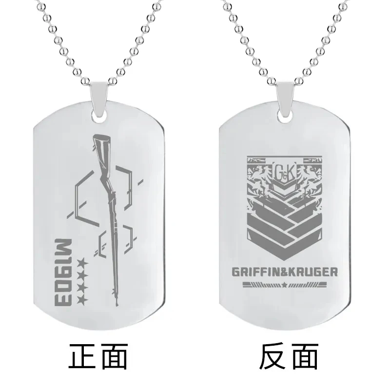 Girls Frontline Necklace for Women UMP45 Necklaces Man Trend Neck HK416 Pendant Silver Color Fashion Titanium Couples Party Gift view 3