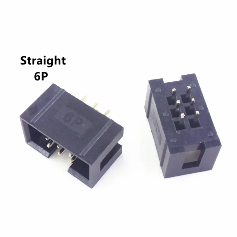 10pcs DC3 JTAG ISP Socket 2.54mm IDC Box Header 6-40P Double Row Straight/Curved Needle Connector for PCB Programming