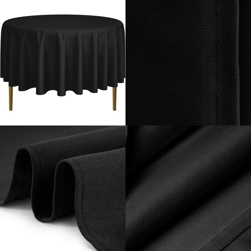 

Круглые полиэстеровые скатерти премиум-класса 90 дюймов для свадеб, банкетов и ресторанов — 10 шт., черные элегантные скатерти