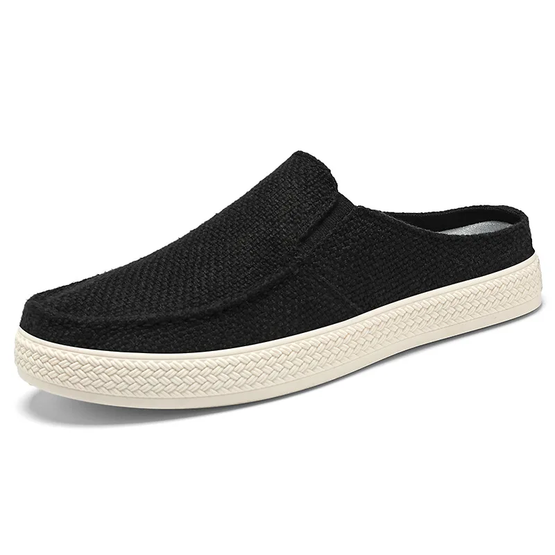 

Outdoor Sandals Mens Half Slipper Summer Casual Shoes Canvas Soft Bottom Lightweight Walking Shoe Vulcanized Shoe 2026 New