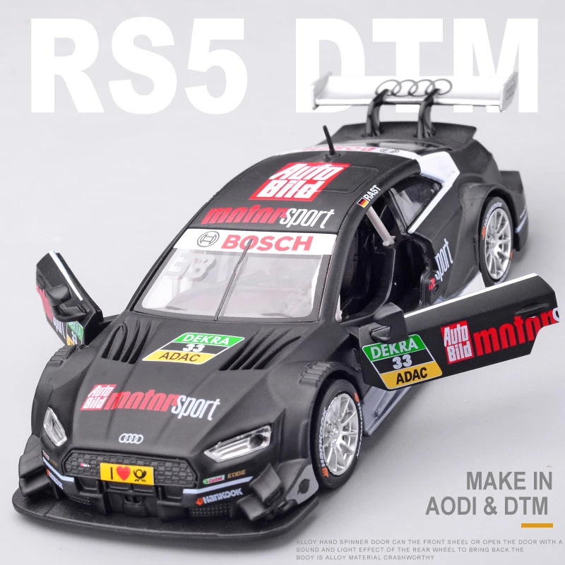 

1:32 Audi RS5 DTM Sports Car Simulation Toy Car Model Alloy Pull Back Children Toys Genuine License Collection Gift Off-Road