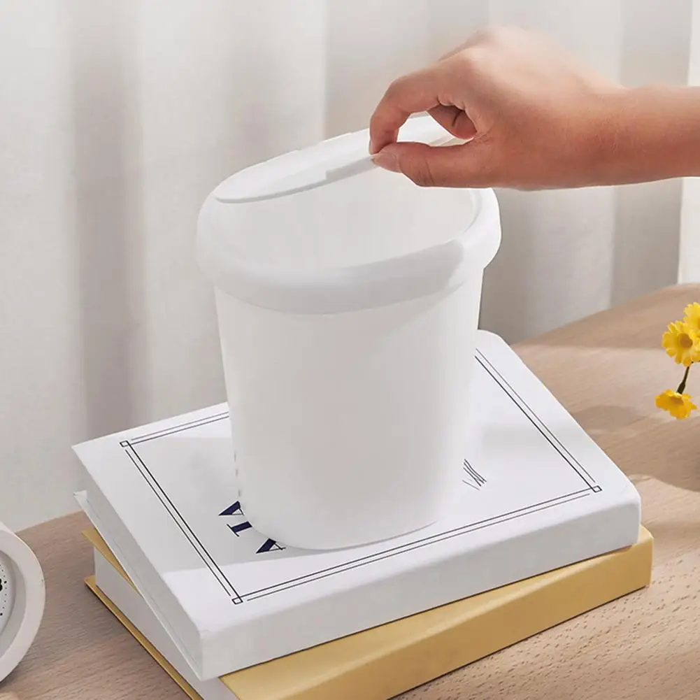 Plastic Garbage Can Easy Open Garbage Bin Household Garbage Container Small Lid With Odor Prevention Kitchen Trash Waste Can