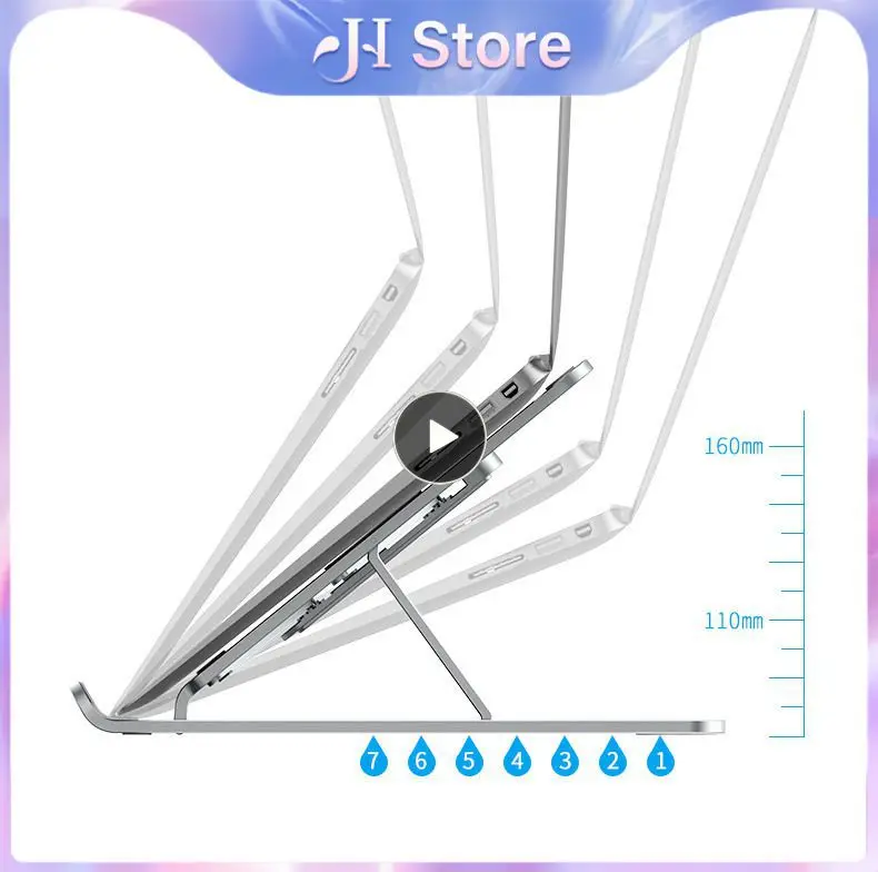 Lifting Radiator Aluminum Tablet Stand Hollow Bottom Heat Dissipation Tablet Stand Lifting 7-position Height Adjustment Foldable