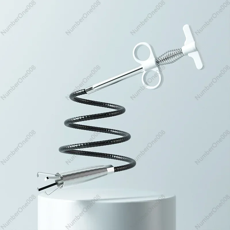 Sewer artifact with grappling hook Wire spring tool Kitchen pipe Foreign body clamp (3m)
