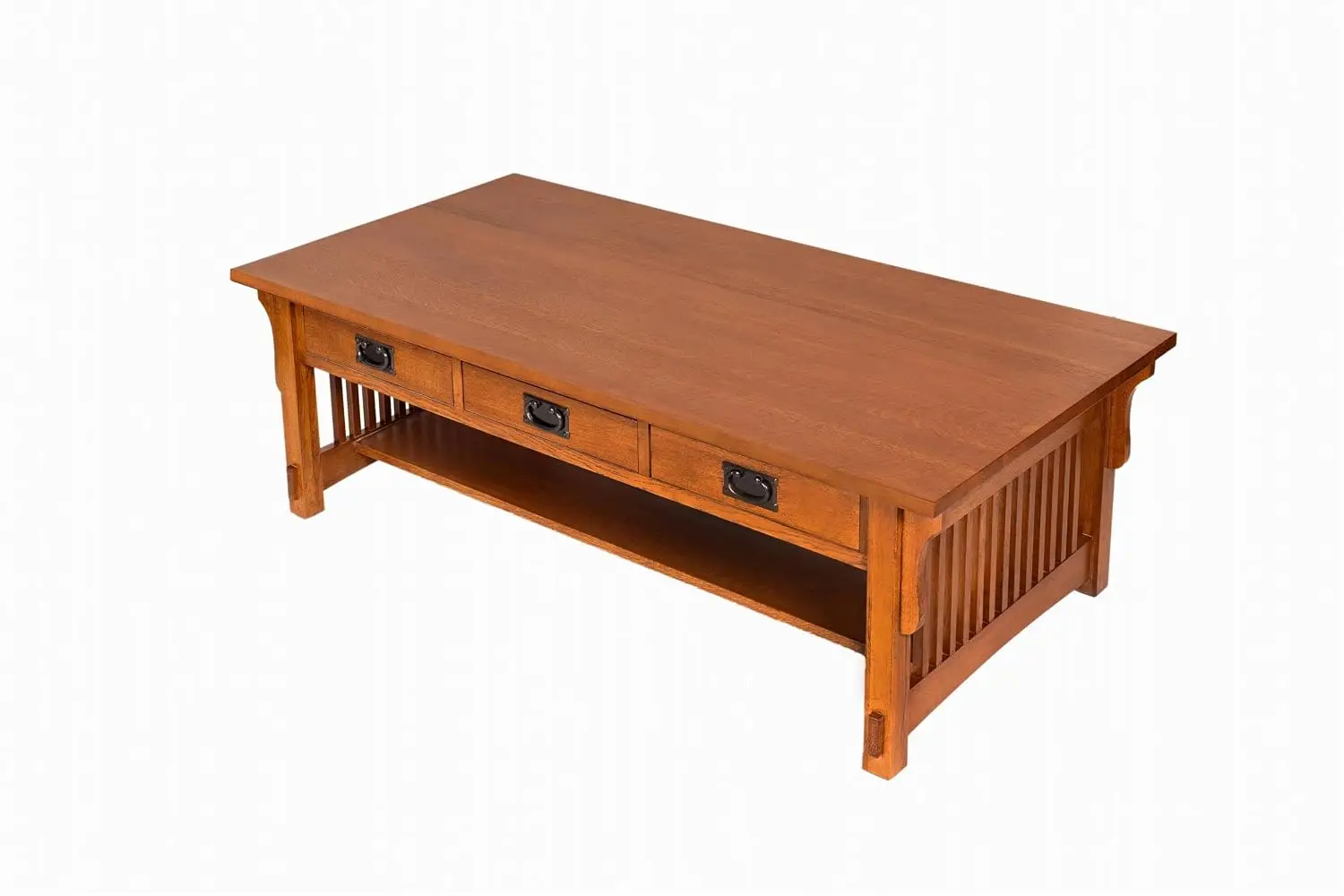 Mission Quarter Sawn Oak Coffee Table with 6-Drawers