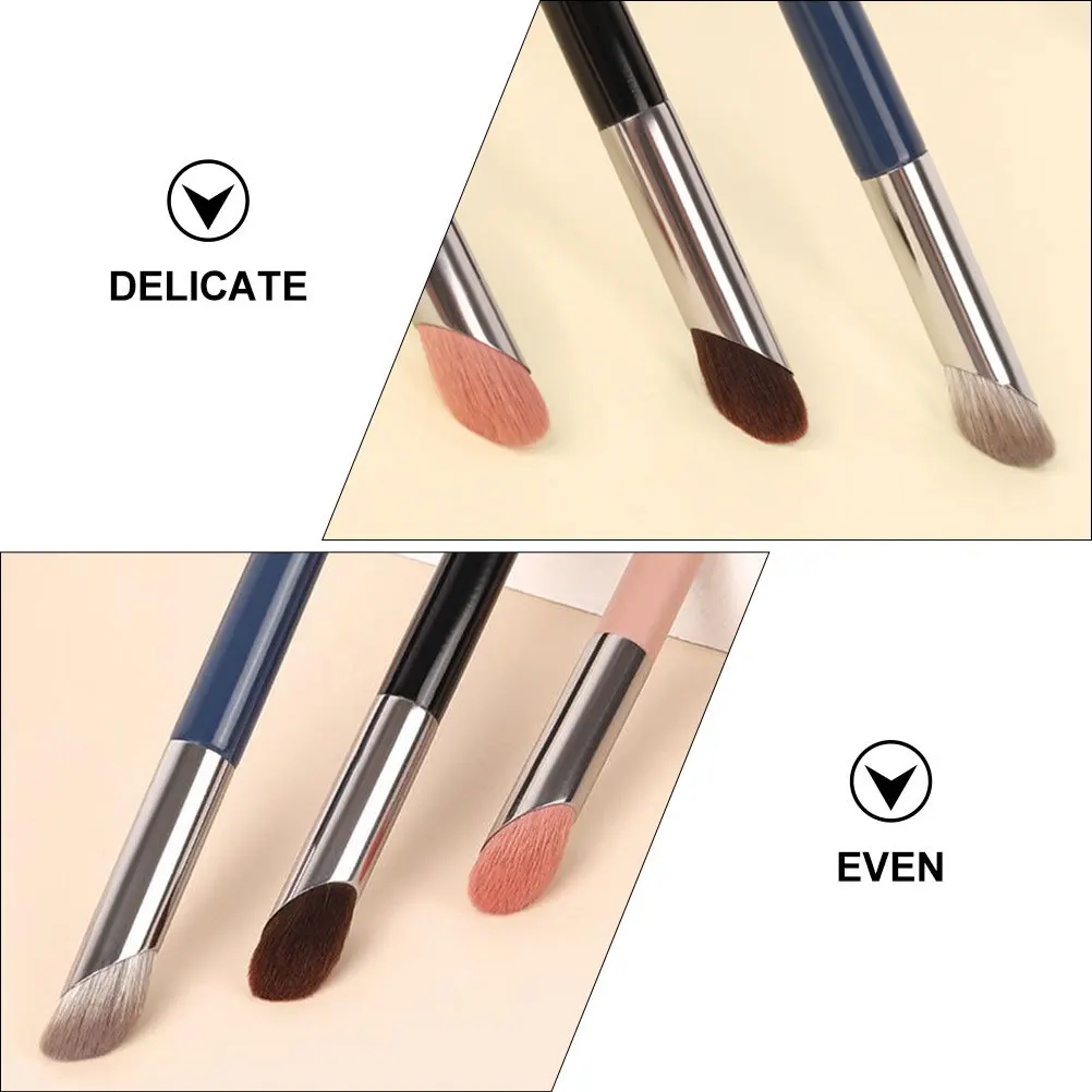 Pinceaux de maquillage anti-cernes en forme de pâte de doigt, pour une Application uniforme, accessoire de maquillage pour les yeux, brosse d'ombre de nez de couleur aléatoire pour femmes, 3 pièces