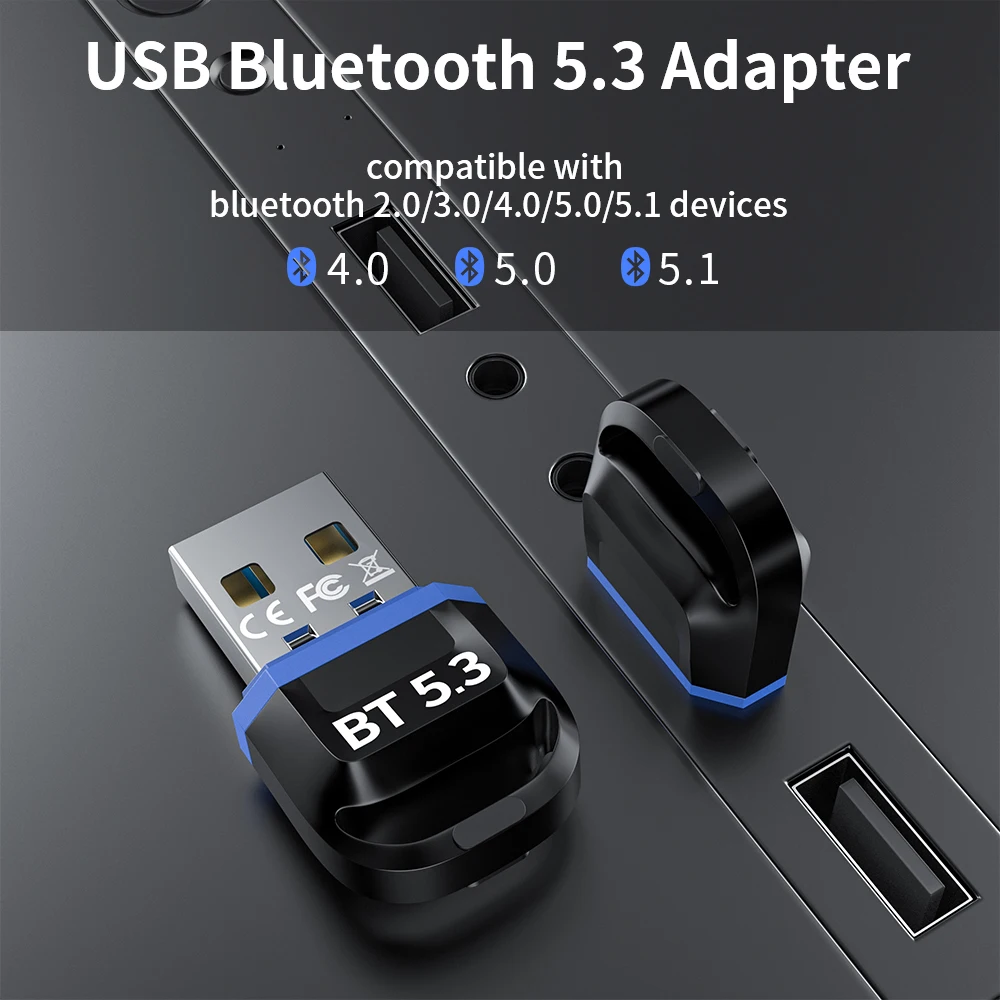 Bluetooth Adapter 5.3 Bluetooth Usb Bluetooth Dongle 5.0 Wireless Receptor Blutooth Adpatador Bluethoot Key For PC Headphones