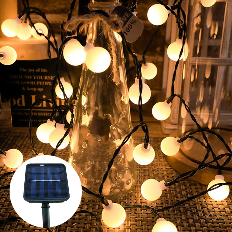 

39/23/16ft Solar Small Ball String Lights Fairy Led Lights Outdoor Villa Garden Patio Wedding Birthday Christmas Halloween Decor