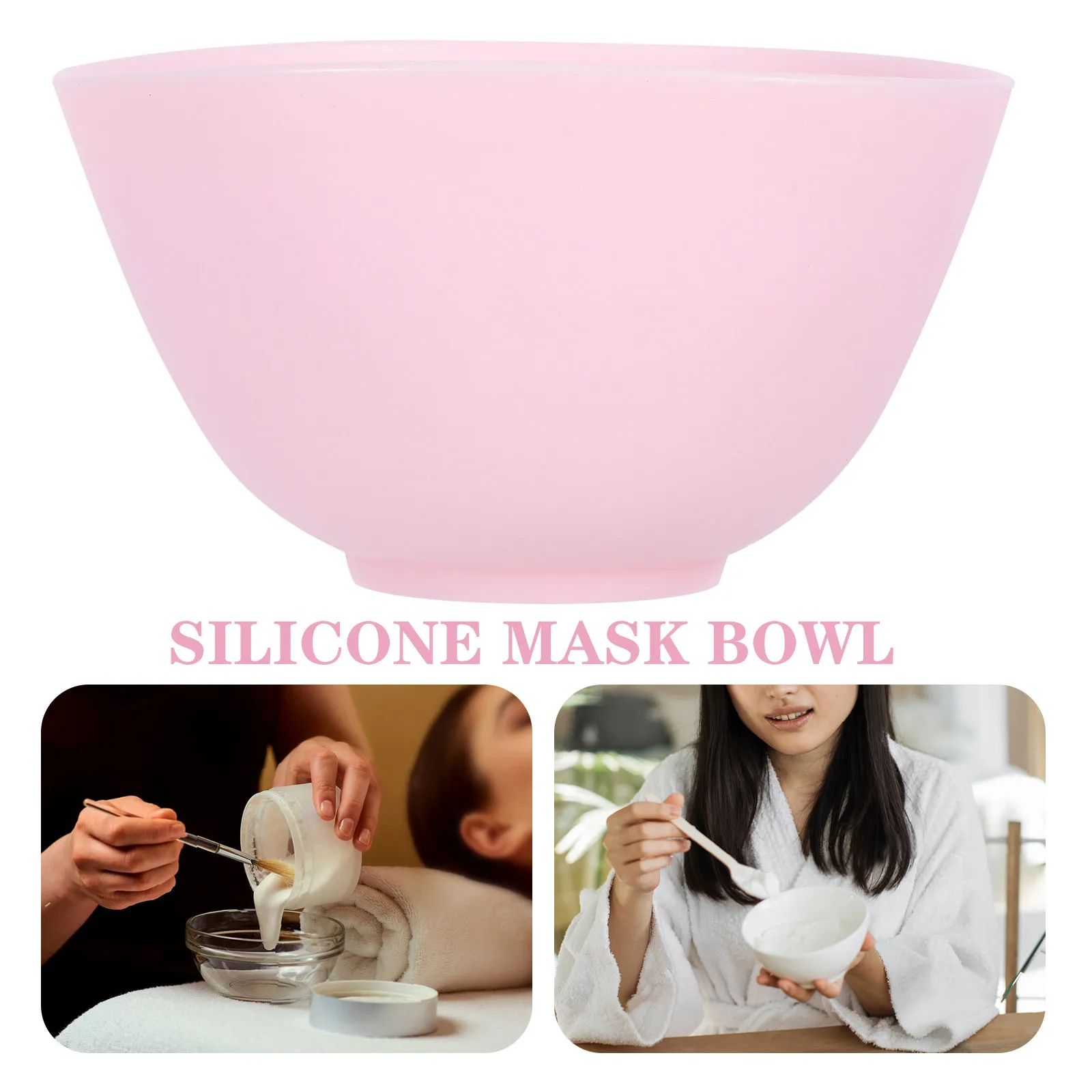 Home Use Silicone Bowl Odorless Anti-Drop Pink 12.5x8cm Facial Mask Mixing Prep Measuring Bowl Microwave Dishwasher Safe