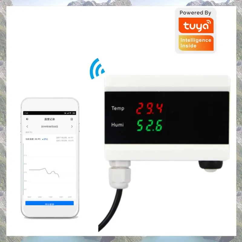 

N75R-Tuya Wi-Fi датчик температуры и влажности для умного дома с ЖК-дисплеем домашний термостат контроллер