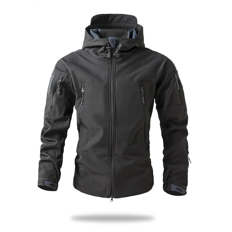 Neue Soft Shell Taktische Jacke Männer Winter Fleece Mit Kapuze Mantel Jagd Kleidung Outdoor Camouflage CS Tops Wasserdicht Winddicht – Detail 18