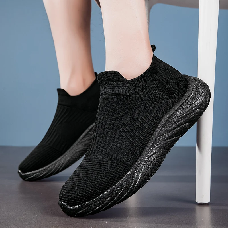 Breathable Casual Shoes Women Men Sneakers Outdoor Running Shoes Low Top Sock Shoes Slip on Soft Sole Lightweight Size 36-45