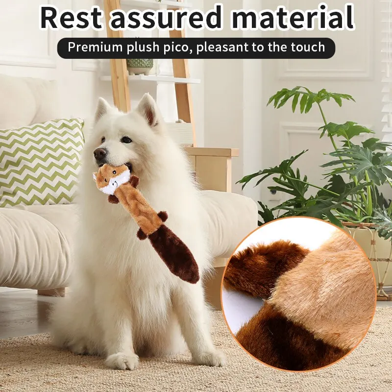 Squeaky Toys No Stuffing Plush Dogs Chew Toy for Small Medium Large Breed Chewers