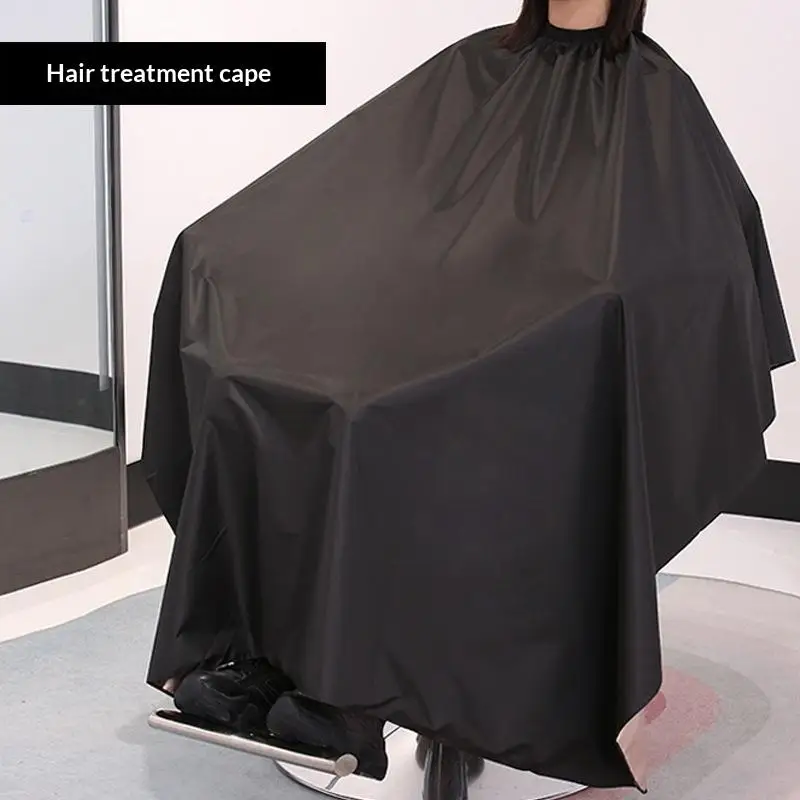 Black Hair Cutting Cape Waterproof Adjustable Barber Cape for Professional Salon Personal Home Use