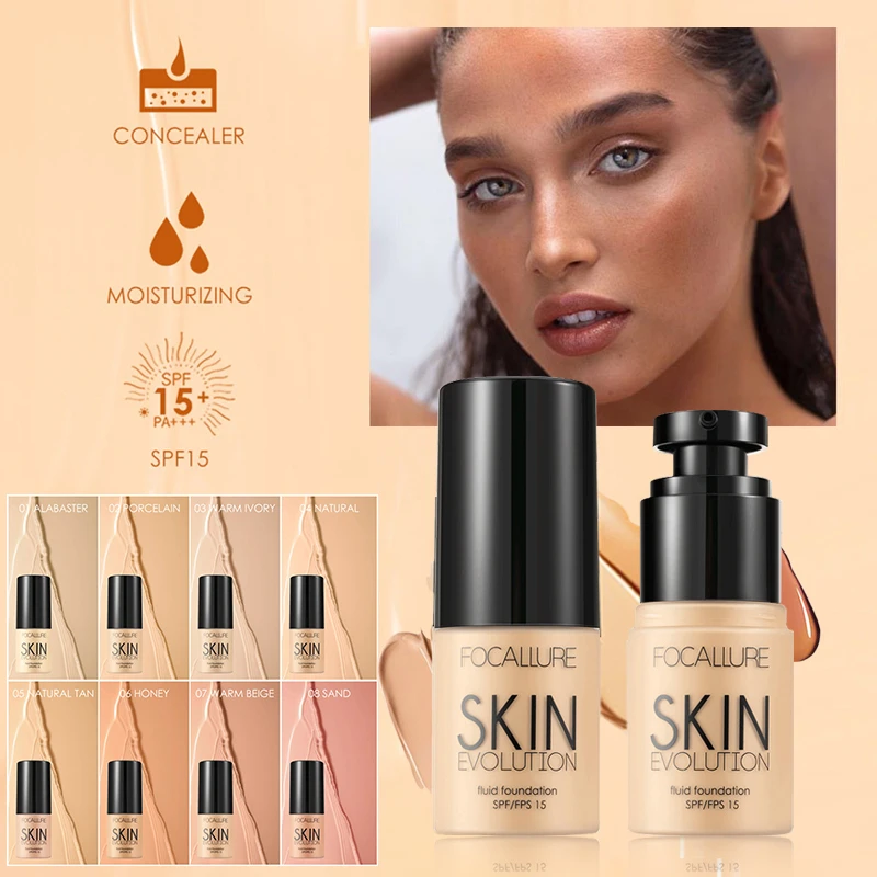 FOCALLURE Liquid Foundation Matte Moisturizing  Long Lasting Oil Control Lightweight Waterproof Face Foundation Wholesale 30ml