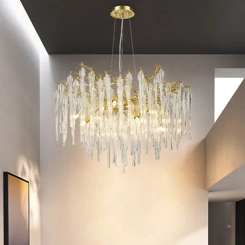 Golden crystal chandelier for kitchen, living room, bedroom, luxurious gold branched crystal chandelier YX235TB