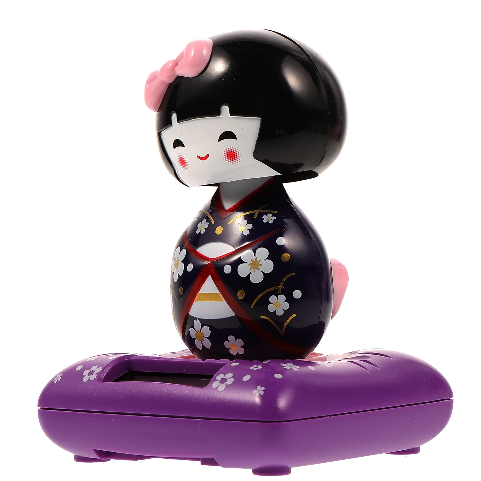 Solar Powered Japanese Maiko Car nament Cute Auto Interior Decor Kimono Gift Nodding Toy Vehicle Accessory Home Office