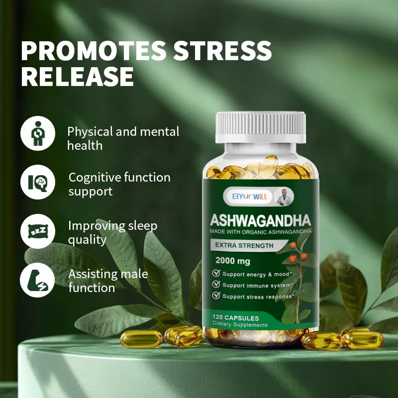 KSM 66 Ashwagandha - 2000 mg - Stress, Mood, & Athletic Support - Cortisol Support Supplement - Gluten Free-Vegetarian Capsules