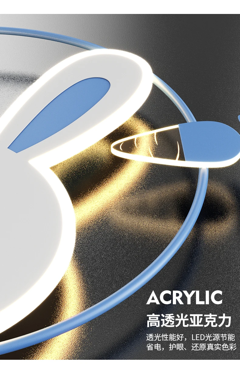 

Led Children's Room Ceiling Lights Cute Bunny Rabbit Lamp Cartoon Pink Chandelier Nursery Baby Boys Girls Bedroom Ceiling Light