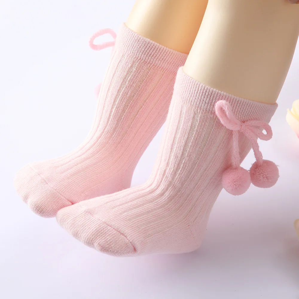 Baby Middle Tube Socks Kids Toddlers Girls Cute Bow Soft Cotton Baby Socks Bowknot Christmas Socks 6-18Months Baby Girl Socks